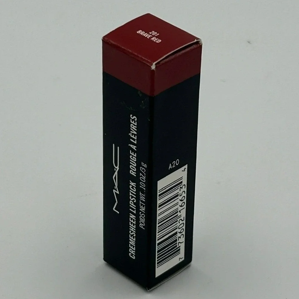 MAC Cremesheen Lipstick Brave Red 201 High-Shine‎ Lip Color 0.10 oz